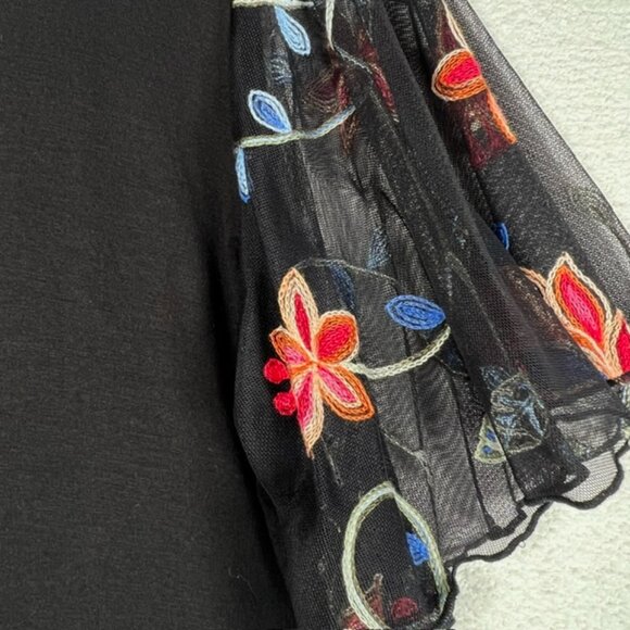 Kim & Cami Womens Top with Sheer Flutter Sleeves Plus Size 2X, New w/o tags - Picture 4 of 7